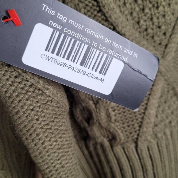 Gilli Olive Green Cable Knit Sweater Oversized Long Sleeve Size M NWT - Picture 9 of 12